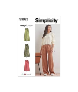 Patron Simplicity 9823 - Pantalons pour dames taille n°FR 44-52