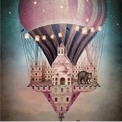 Lot de 4 serviettes en papier découpage collage 33 cm A LONG WAY HOME D 115 EC