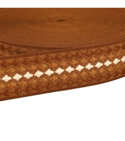Bobine 14,5m sangle losanges multicolores 38mm beige foncé