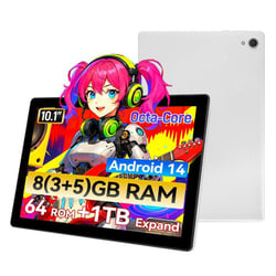Tablette tactile KOTSREN Android 14 WiFi 6 Blanc 10.1 pouces