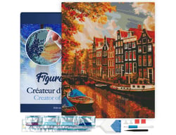 Diamond Painting Broderie Diamant Figured’Art 40x50cm toile tendue sur châssis en bois - diamants carrés - Soleil à Amsterdam