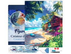 Diamond Painting Broderie Diamant Figured’Art 40x50cm toile tendue sur châssis en bois - diamants carrés - Village de surf