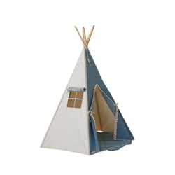 Tente Tipi avec pompoms et tapis Jeans