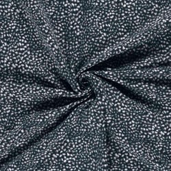 Tissu Bengaline de Viscose tacheté léopard abstrait sur fond Bleu marine