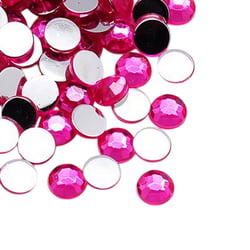 300 PERLES STRASS CABOCHON Rose 4 mm Acrylique à coller - Dos Argenté - Creation Diy