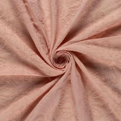 Tissu Coton brodé Adriana grandes fleurs sur fond Vieux rose