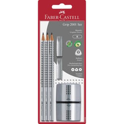 Crayons graphite - HB - Dessin - Esquisse - Inclus 2 gommes + taille-crayons - Faber-Castell