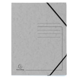 Chemise à élastique sans rabats carte lustrée 355gm2 - A4 - Gris - x 25 - Exacompta