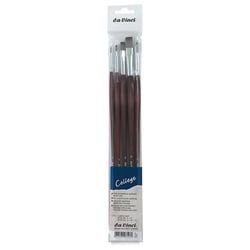 5 pinceaux - Aquarelle - Huile - Fibres synthétiques - Da Vinci - Plat - Rond