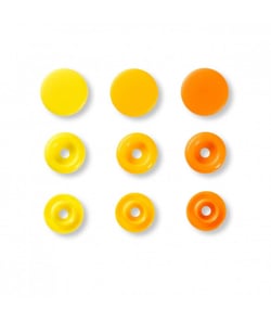 Bouton pression Color Snaps Love 12,4mm X 30 - Prym - certifié Oeko-Tex Jaune A orange multicolore