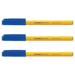 Stylo bille SCHNEIDER Tops 505 - Bleu - Pointe fine - Lot de 3
