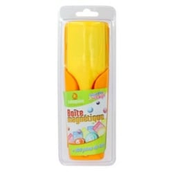 Boite magnetique bicolore jaune orange + 100 pions de loto + baton - kit 3 en 1 - lotoquine