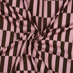 Tissu Viscose Ecovero Rayures batonnêt sur fond Rose