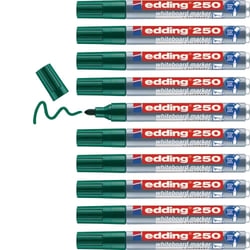 Lot de 10 marqueurs pour tableaux blancs - EDDING 250 - Vert - Pointe 1,5-3 mm