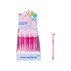 Stylo Gel Animaux Kawaii 3D Rétractable Encre Bleue - Cochon