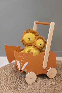 Chariot à pousser en bois – Mr.Fox - TRIXIE BABY - Orange