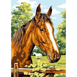 LUC - Canevas antique Cheval 32x50cm