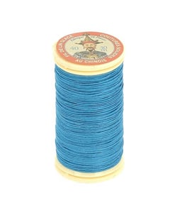 Fil lin glacé 30 m – Fil au Chinois – N° 40 – Fil de lin retors, lisse, résistant 735 Bleu Azur