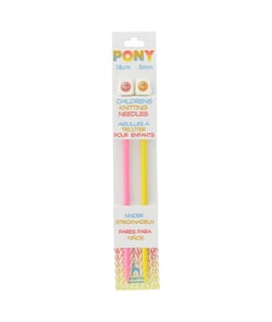 Aiguilles à tricoter 18 cm pour enfant motif Smiley N°3 à 7 - Pony Multicolore (N°5)