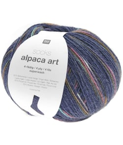 Pelote de Laine Socks Alpaca Art 4 fils - 100g - Rico Design : Chaussettes Douces et Confortables 04 Bleu marine