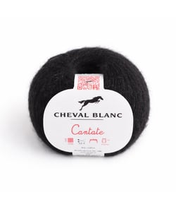 Pelote à tricoter laine et mohair CANTATE - Cheval blanc 012 Noir