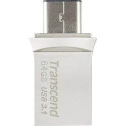 Clé USB TRANSCEND JetFlash 890 - 64 Go - USB 3.1/USB 3.0 - Noir, Gris