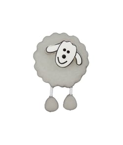 Carte de 2 boutons Mouton à queue Blanc 18mm - Union Knopf Gris Clair