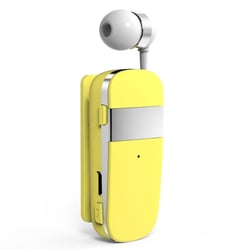 Ecouteurs Bluetooth Sans Fil Avec Vibration Et Câble Rétractable Pour Téléphone Jaune YONIS