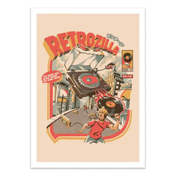 Affiche 50x70 cm - Retro Soundzilla - Ilustrata