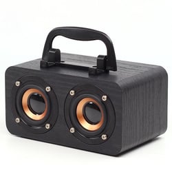 Enceinte Bluetooth Retro Bois Son Subwoofer Puissant Autonomie Longue Durée Beige YONIS