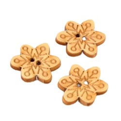 Lot de 3 boutons en bois 2cm x 1,8cm flocon