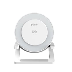 Devia Enceinte Bluetooth 5.2 avec Lampe de Nuit et Chargeur Induction 15W Blanc