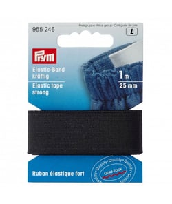 Ruban élastique fort 1m X 18 à 25mm - Prym - certifié Oeko-Tex 25mm Noir