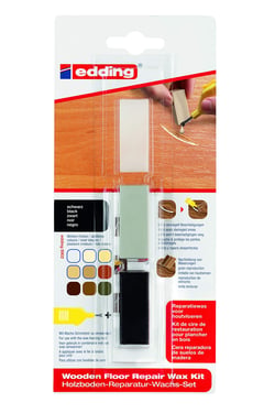 Kit de cires de restauration Edding 8902 - Noir - 3 cires dures pour sols en bois