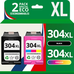 304XL - Pack 2 cartouches HP 304 XL compatibles HP DeskJet 2630 2620 - 123CONSOMMABLES
