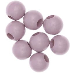 8 Perles rondes - bois rose - 25 mm