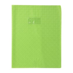 Protège-cahier - Vert clair - 24x32cm - Grand cahier - Plastique souple - Porte-étiquette