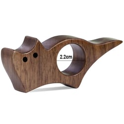 Bague de lecture en bois de noyer massif motif chaton
