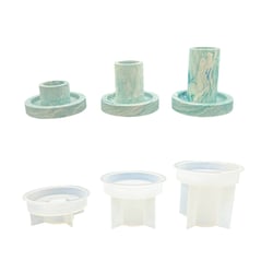 Moule en silicone 8,5 cm x 3,6 cm + 8,5 cm x 6 cm x 8,5 cm x 7,5 cm - Set bougeoirs ronds (3 pcs)