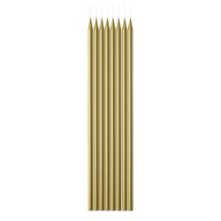 Bougie métallisée - 15,3cm - lot de 24 - or