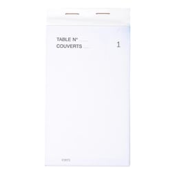 Bloc Maître d'Hôtel 50 feuillets autocopiants numérotés en tripli - Format 8x15 cm - Blanc - x 50 - Exacompta