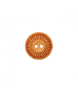 Bouton polyester et bois 2 trous 23mm - Prym Moutarde Jaune