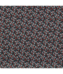 Tissu popelin Flua fraisiers en coton BIO de 150 cm de largeur Bleu vendu par 50 cm