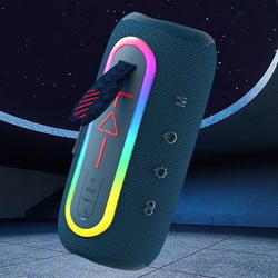 Enceinte Bluetooth Portable Puissante Avec Basses Profondes Et LED Colorées Bleu YONIS