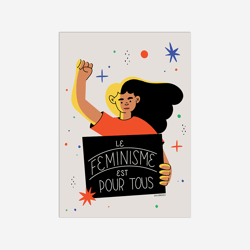 Carte postale - Ana Dornelles - Le féminisme est pour tous - 14,8 x 10,5 cm - Made in France