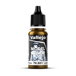 Flacon 17 ml - Peinture acrylique pour maquette Vallejo Model Color - Laiton 70.801 - Extra-fine