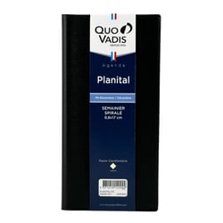 Agenda semainier 2025 - Planital - Impala - Noir - 8,8 x 17 cm - Quo Vadis