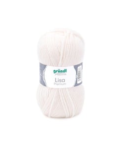Fil à tricoter LISA PREMIUM UNI - Grundl 02 Ecru
