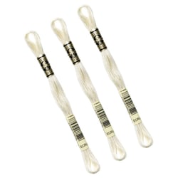 Lot de 3 échevettes 8m DMC Fil à broder mouliné 117 100% coton écru