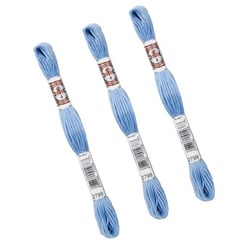 Lot de 3 échevettes 10m DMC Fil retors mat canevas tapisserie 100% coton bleu 2799